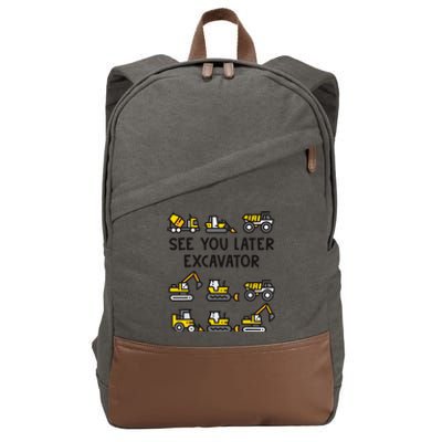 See You Later Excavator Cotton Canvas Backpack