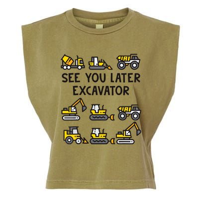 See You Later Excavator Garment-Dyed Women's Muscle Tee