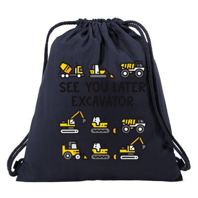 See You Later Excavator Drawstring Bag