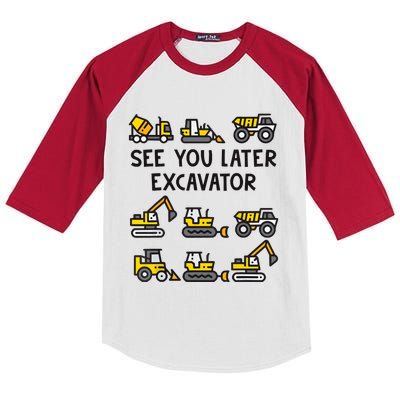 See You Later Excavator Kids Colorblock Raglan Jersey