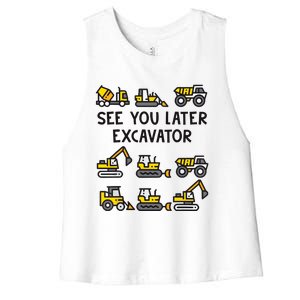 See You Later Excavator Women's Racerback Cropped Tank