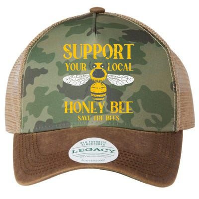 Support Your Local Honey Bee Save Bees Beekeeping Beekeeper Legacy Tie Dye Trucker Hat