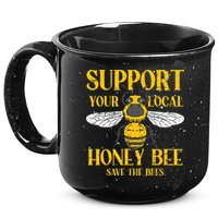 Support Your Local Honey Bee Save Bees Beekeeping Beekeeper 15oz Campfire Ceramic Mug