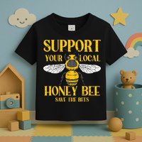 Support Your Local Honey Bee Save Bees Beekeeping Beekeeper Toddler T-Shirt
