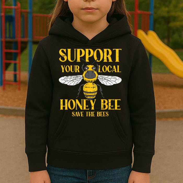 Support Your Local Honey Bee Save Bees Beekeeping Beekeeper Kids Hoodie