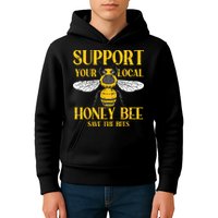 Support Your Local Honey Bee Save Bees Beekeeping Beekeeper Kids Hoodie