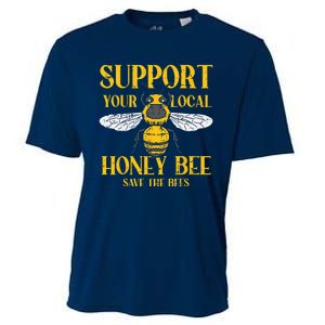 Support Your Local HoneyBee Save Bees Beekeeping Beekeeper Cooling Performance Crew T-Shirt