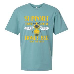 Support Your Local HoneyBee Save Bees Beekeeping Beekeeper Sueded Cloud Jersey T-Shirt