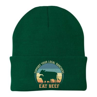 Support Your Local Ranchers Eat Beef Knit Cap Winter Beanie