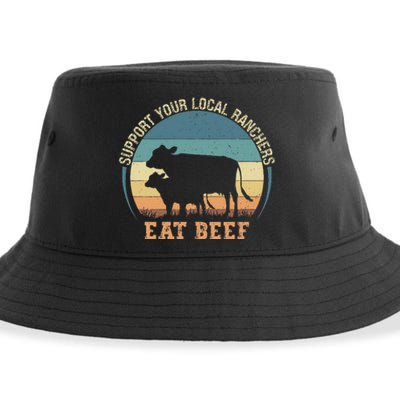 Support Your Local Ranchers Eat Beef Sustainable Bucket Hat