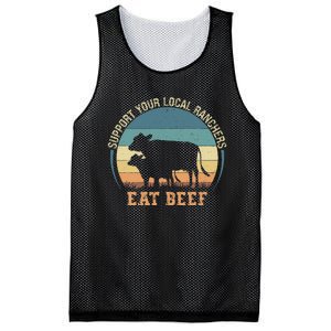 Support Your Local Ranchers Eat Beef Mesh Reversible Basketball Jersey Tank