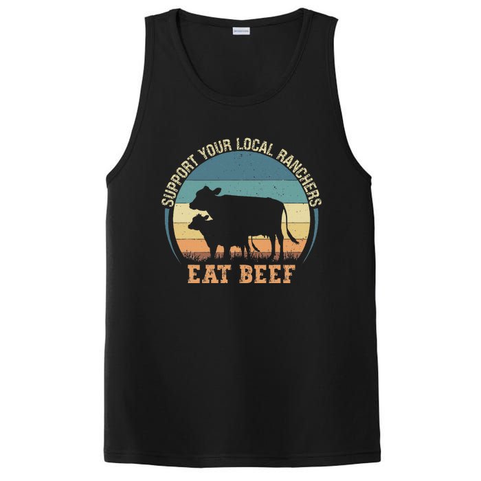 Support Your Local Ranchers Eat Beef PosiCharge Competitor Tank