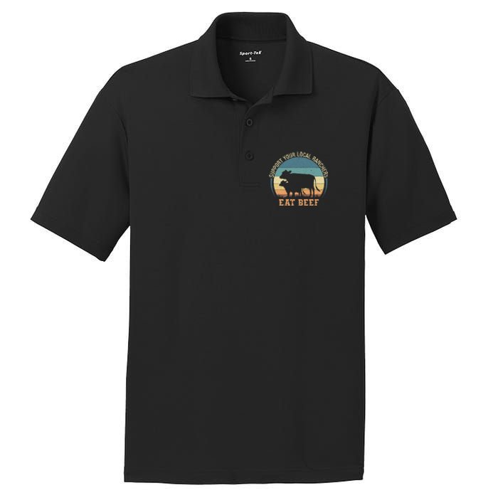 Support Your Local Ranchers Eat Beef PosiCharge RacerMesh Polo