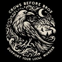 Support Your Local Murder Crows Before Bros Funny 7-Panel Snapback Hat