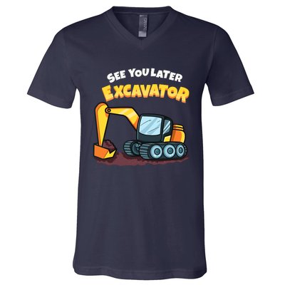 See You Later Excavator Heavy Equipment Digging Dozer Boy V-Neck T-Shirt