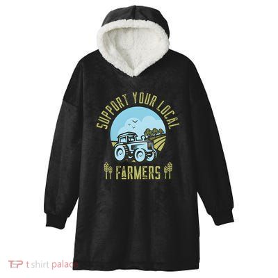 Support Your Local Farmers Hooded Wearable Blanket