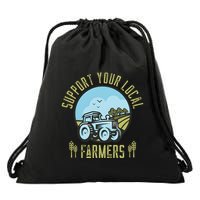 Support Your Local Farmers Drawstring Bag