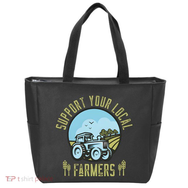 Support Your Local Farmers Zip Tote Bag
