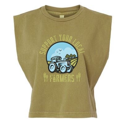 Support Your Local Farmers Garment-Dyed Women's Muscle Tee