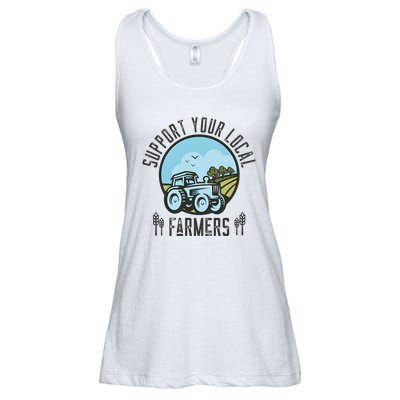 Support Your Local Farmers Ladies Essential Flowy Tank