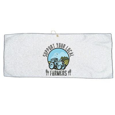 Support Your Local Farmers Large Microfiber Waffle Golf Towel