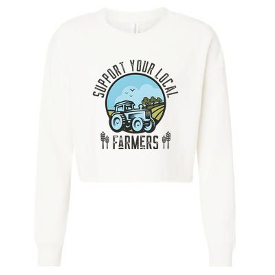 Support Your Local Farmers Cropped Pullover Crew