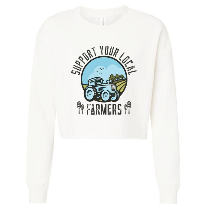 Support Your Local Farmers Cropped Pullover Crew