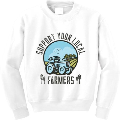 Support Your Local Farmers Kids Sweatshirt
