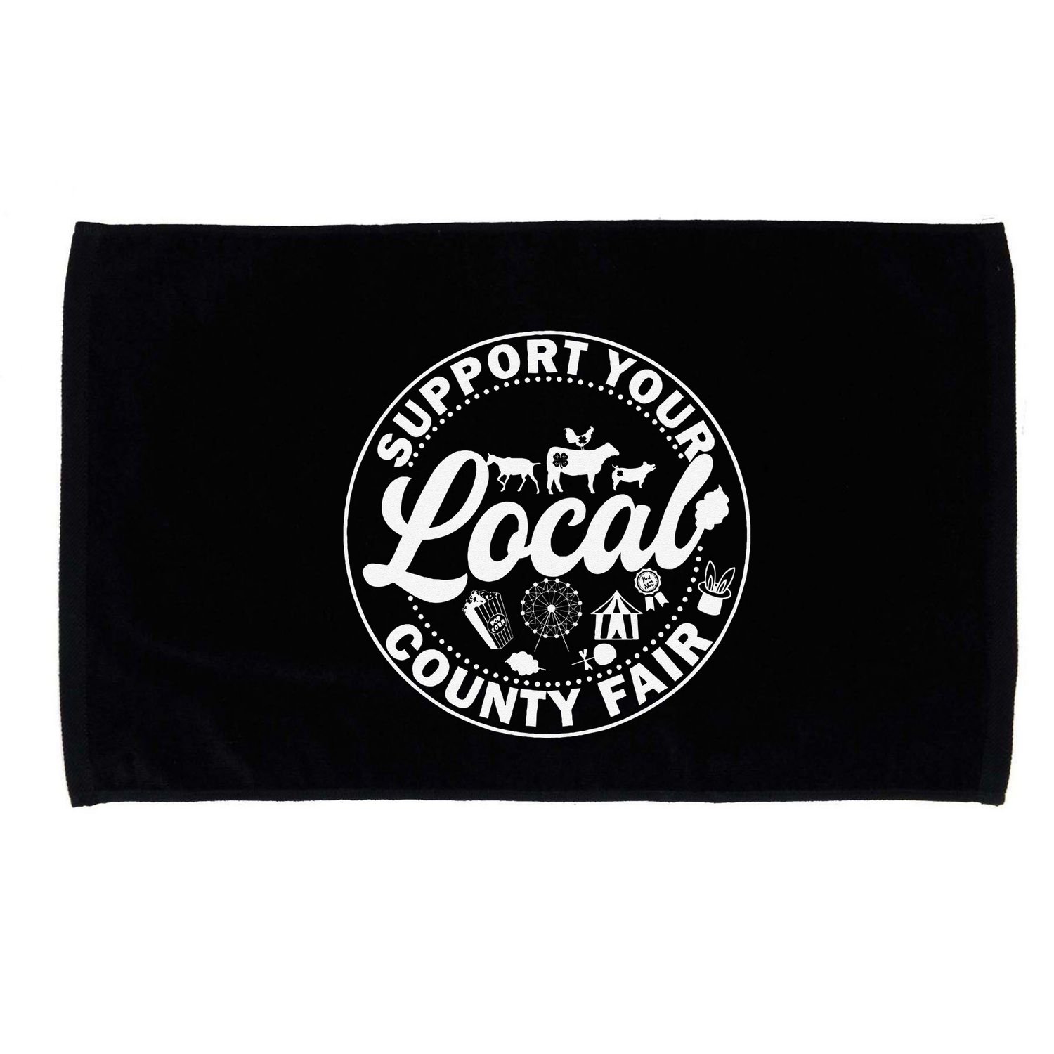 Support Your Local County Fair Animals Farm And Circus Tent Microfiber Hand Towel