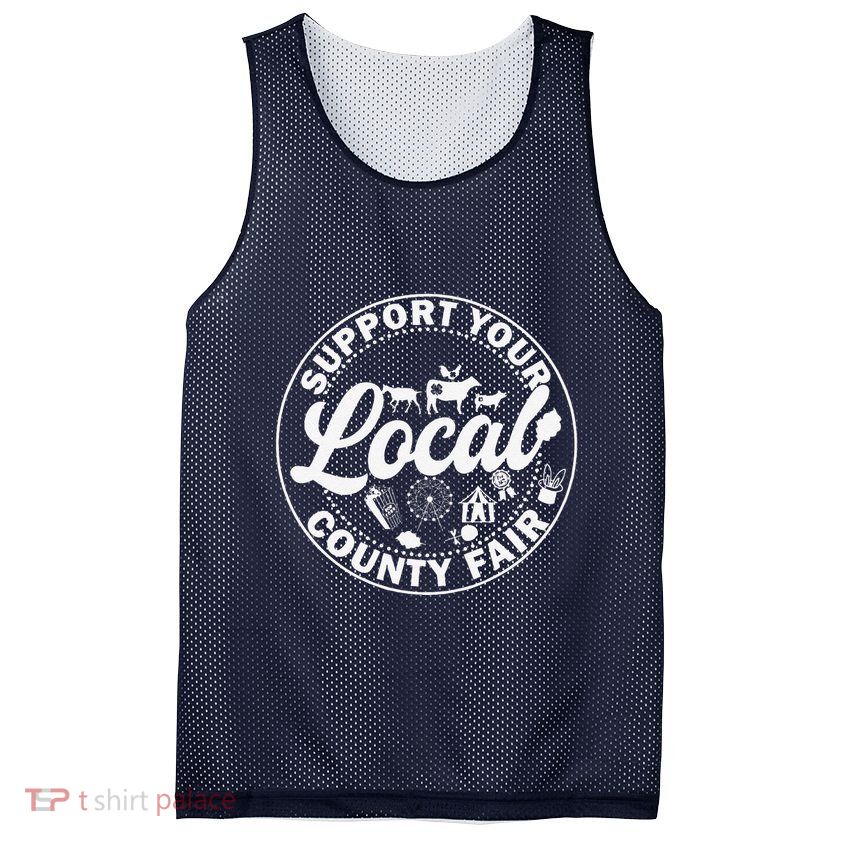 Support Your Local County Fair Animals Farm And Circus Tent Mesh Reversible Basketball Jersey Tank