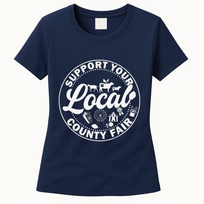 Support Your Local County Fair Animals Farm And Circus Tent Womens T-Shirt