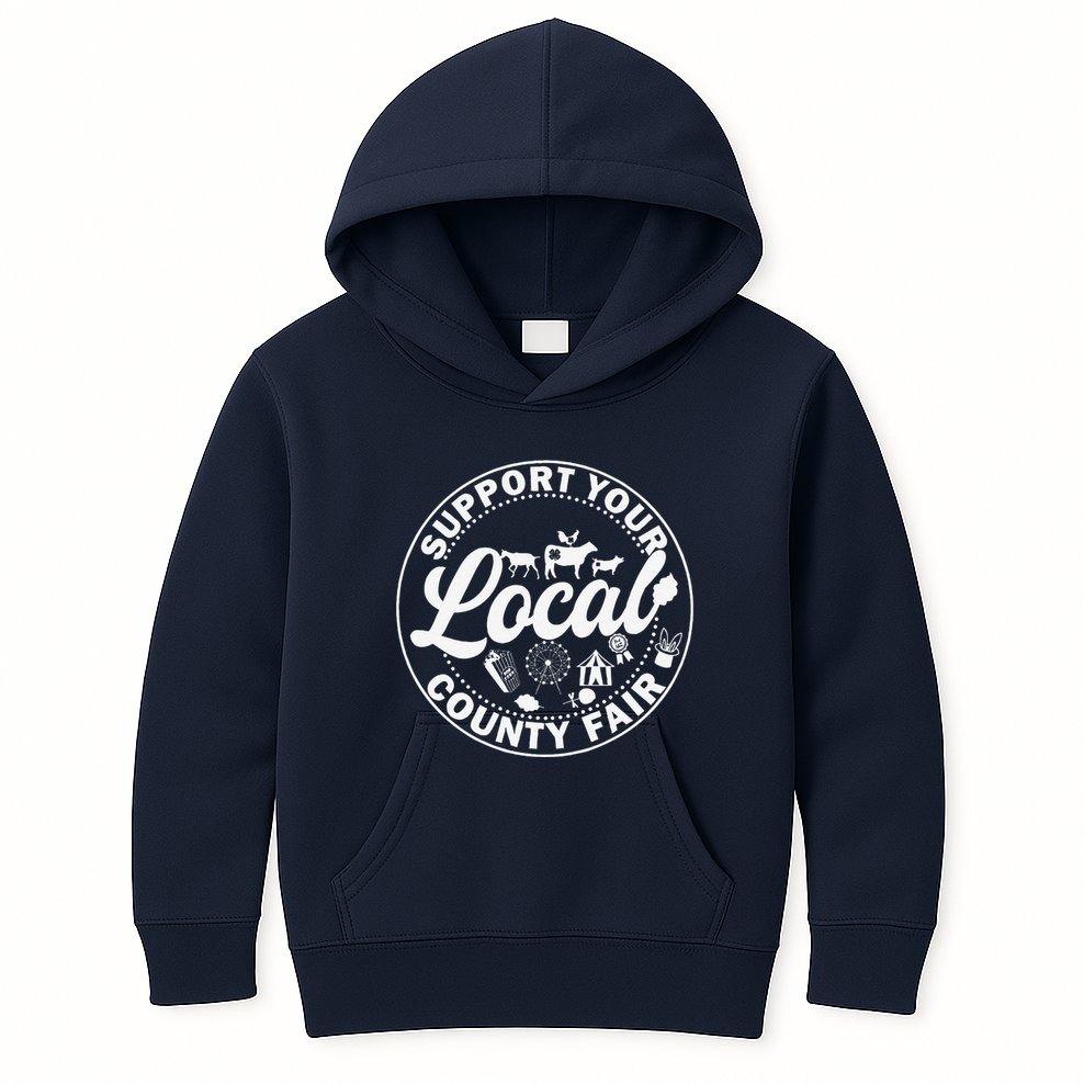 Support Your Local County Fair Animals Farm And Circus Tent Kids Hoodie