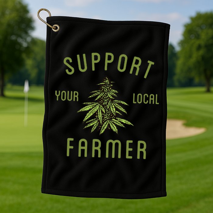 Support Your Local Farmer Funny Weed Marijuana Golf Towel