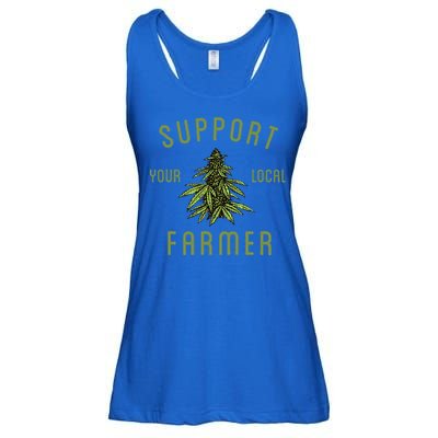 Support Your Local Farmer Funny Weed Marijuana Ladies Essential Flowy Tank