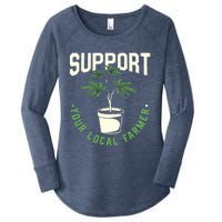 Support Your Local Weed Farmer Funny Cannabis Marijuana Gift Women's Perfect Tri Tunic Long Sleeve Shirt