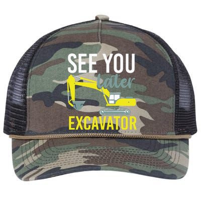 See You Later Excavator Retro Rope Trucker Hat Cap