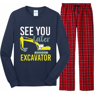 See You Later Excavator Long Sleeve Pajama Set