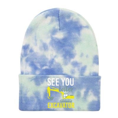 See You Later Excavator Tie Dye 12in Knit Beanie