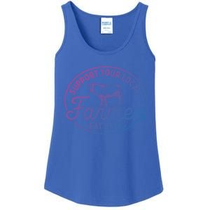 Support Your Local Farmer Eat Beef Great Gift Ladies Essential Tank