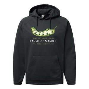 Support Your Local Outdoor Farmers Market Funny Graphic Performance Fleece Hoodie