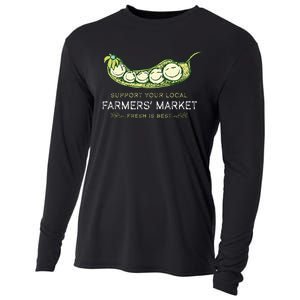 Support Your Local Outdoor Farmers Market Funny Graphic Cooling Performance Long Sleeve Crew