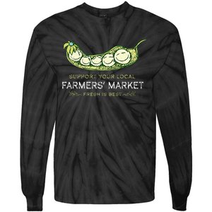 Support Your Local Outdoor Farmers Market Funny Graphic Tie-Dye Long Sleeve Shirt