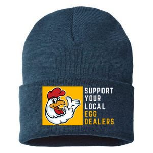 Support Your Local Egg Dealers,Chicken Lover Sustainable Knit Beanie