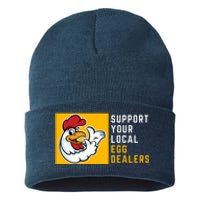 Support Your Local Egg Dealers,Chicken Lover Sustainable Knit Beanie