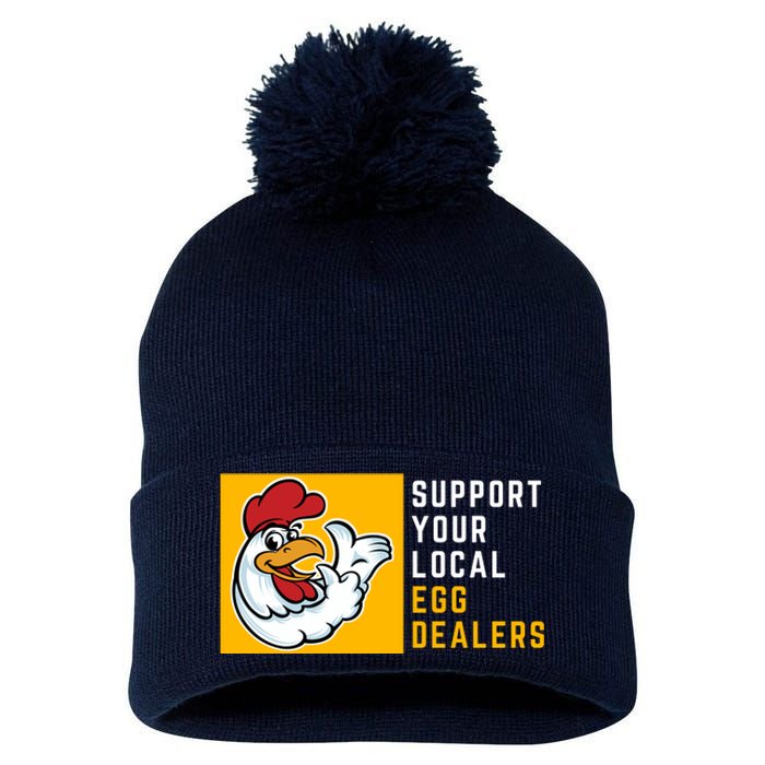 Support Your Local Egg Dealers,Chicken Lover Pom Pom 12in Knit Beanie