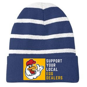 Support Your Local Egg Dealers,Chicken Lover Striped Beanie with Solid Band