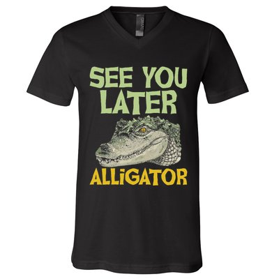 See You Later Alligator Gator Crocodile Zoo Animal Lover V-Neck T-Shirt
