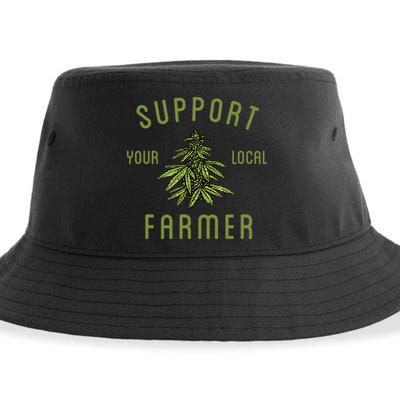 Support Your Local Farmer Funny Weed Marijuana Grower 420 Sustainable Bucket Hat