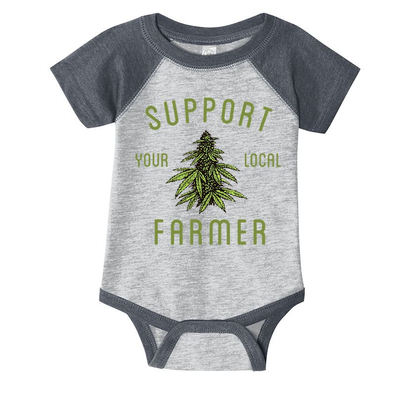 Support Your Local Farmer Funny Weed Marijuana Grower 420 Infant Baby Jersey Bodysuit