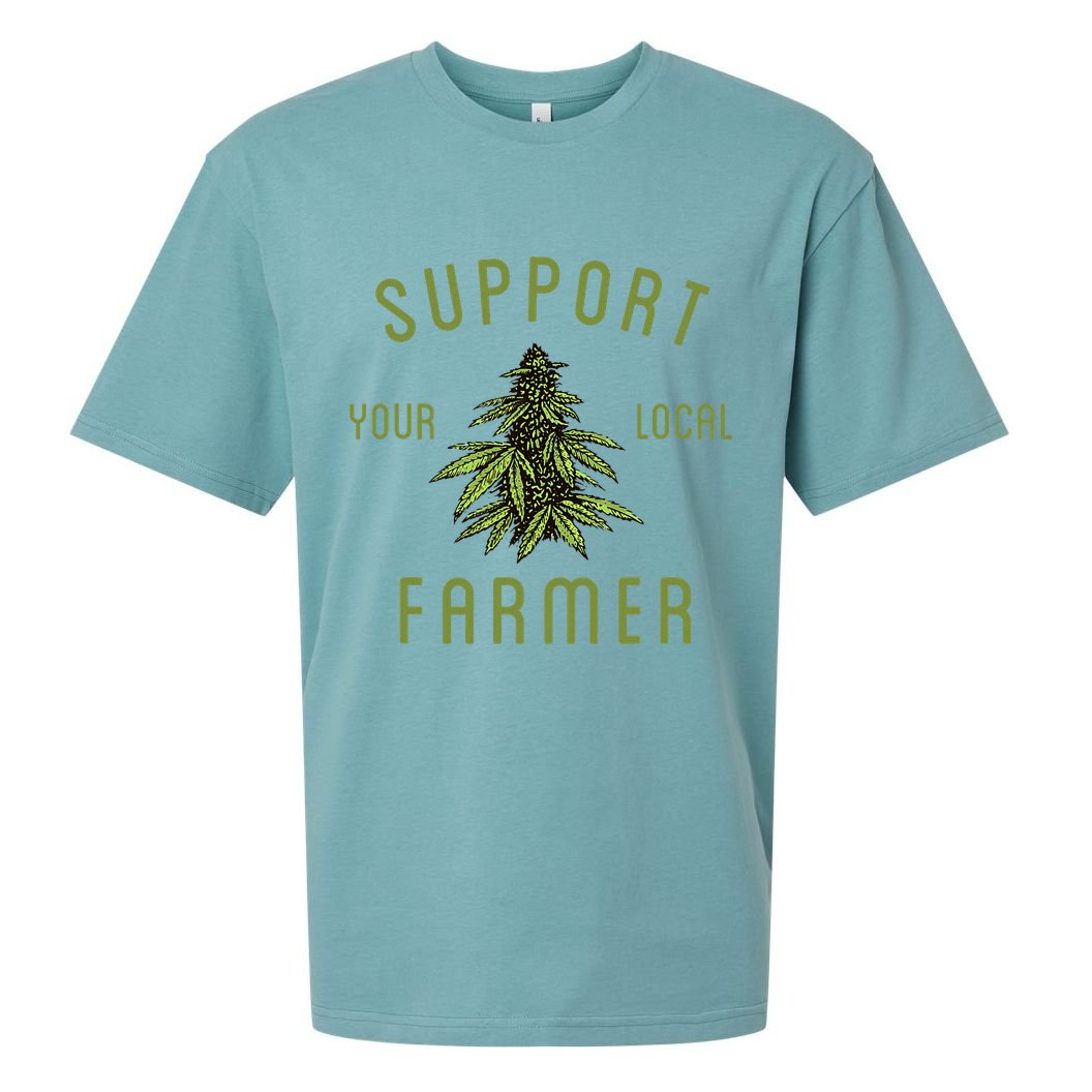 Support Your Local Farmer Funny Weed Marijuana Grower 420 Sueded Cloud Jersey T-Shirt